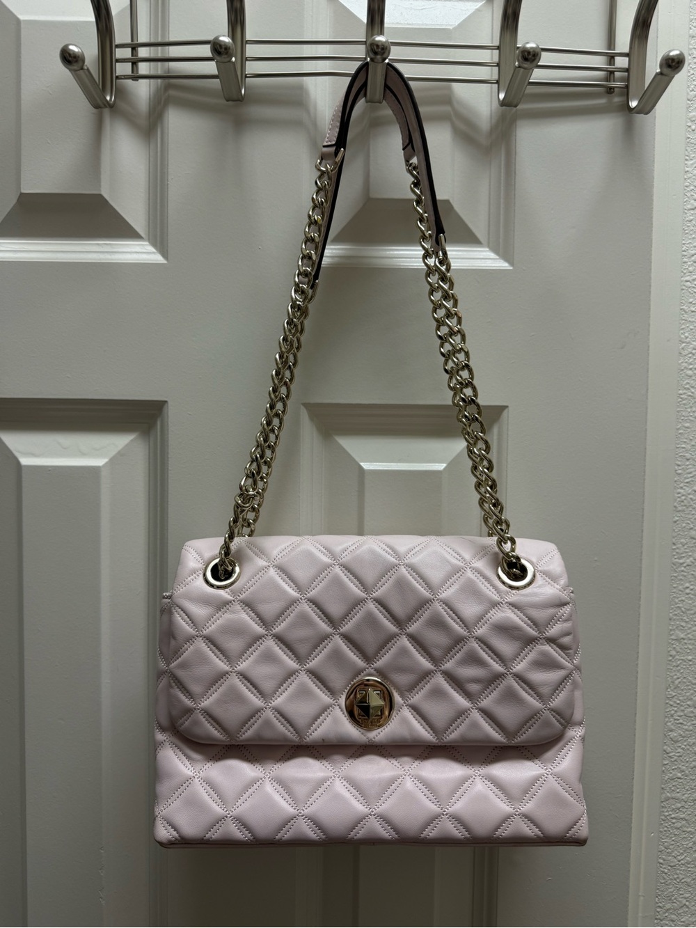 kate spade Quilted Light Pink Chain-Handle Shoulder Bag